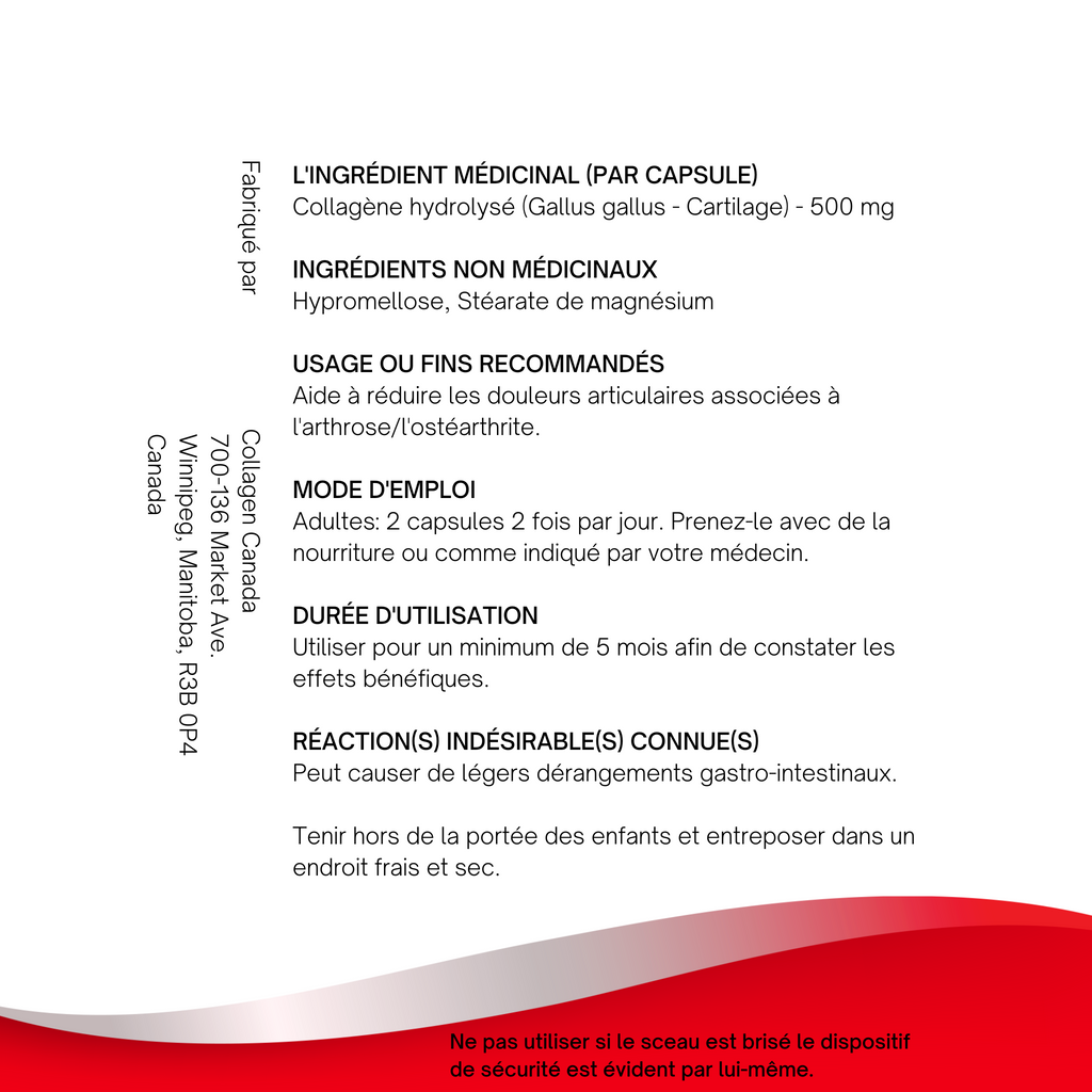 Type II Hydrolyzed Collagen - Ingredients - French
