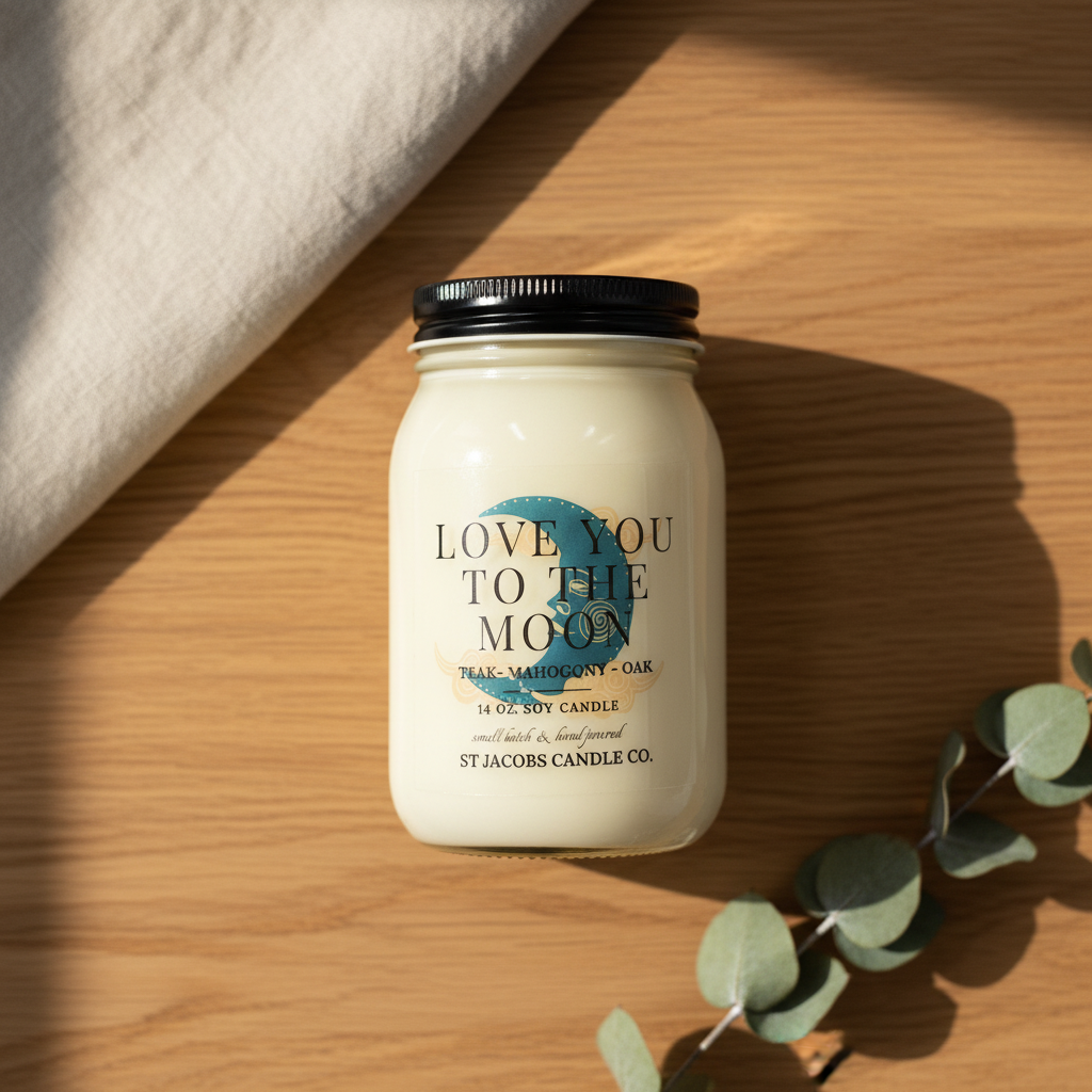 "LOVE YOU TO THE MOON" Natural Soy Candle