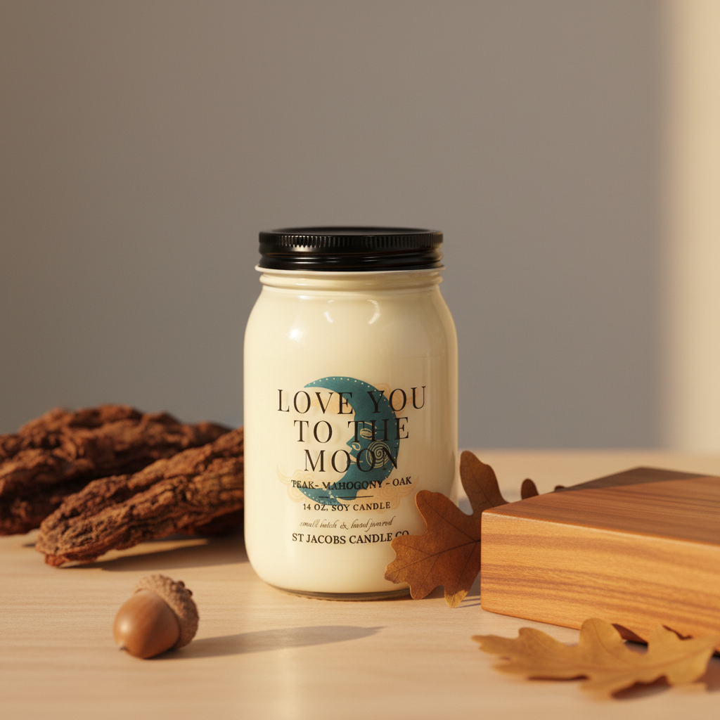 "LOVE YOU TO THE MOON" Natural Soy Candle