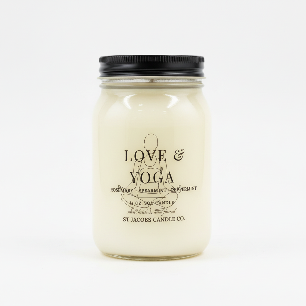 "LOVE & YOGA " Natural Soy Wax Candle