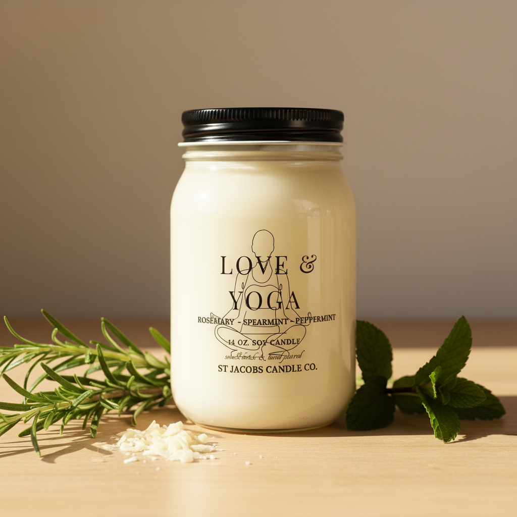 "LOVE & YOGA " Natural Soy Wax Candle