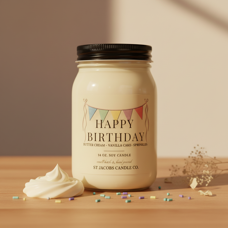 "HAPPY BIRTHDAY" Natural Soy Candle