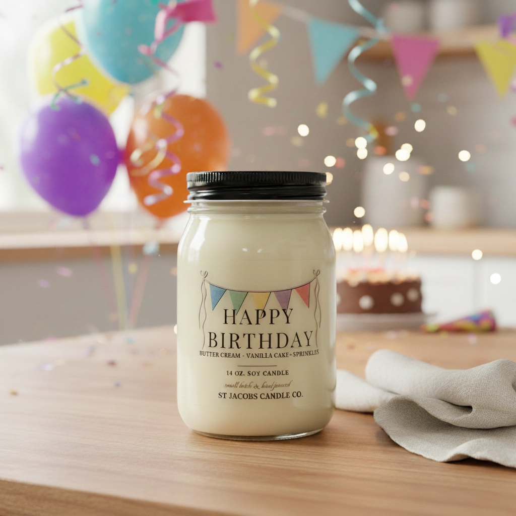 "HAPPY BIRTHDAY" Natural Soy Candle